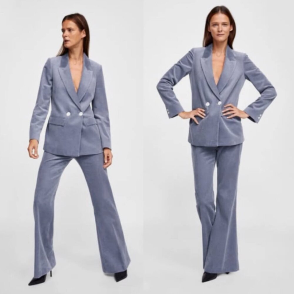 Zara women’s light blue corduroy blazer